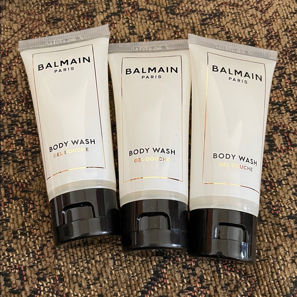 NEW luxury Balmain Paris White and Black body wash Trio